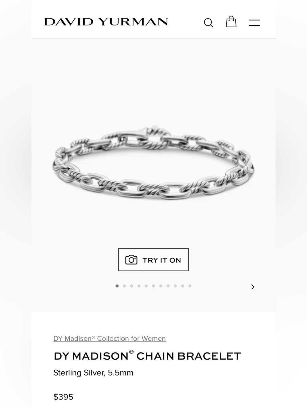 David Yurman DY MADISON® Silver CHAIN BRACELET, S, 5.5mm - Picture 6 of 16